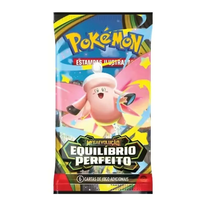 Pokémon TCG, Combo com 3 Pacotes de Booster de Megaevolução Equilíbrio Perfeito, 18 cartas + 1 carta promocional, 4444410375