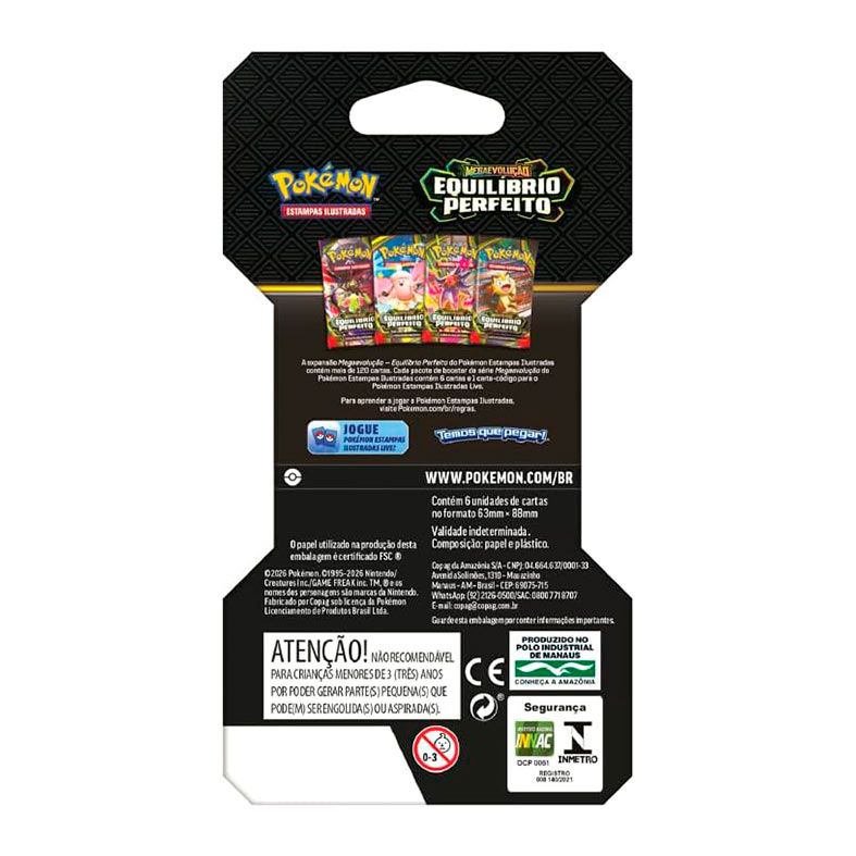 Pokémon TCG, Booster com Embalagem Especial de Megaevolução Equilíbrio Perfeito, 6 cartas, 10-10378-107