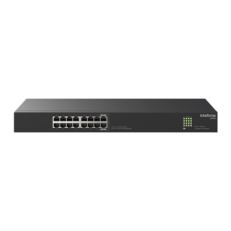 Switch Intelbras S1116G, 16 Portas, 10/100/1000, Preto, 4760114