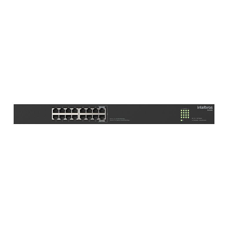 Switch Intelbras S1116G, 16 Portas, 10/100/1000, Preto, 4760114