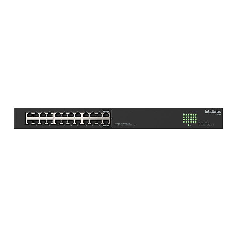 Switch Intelbras S1124G, 24 Portas, 10/100/1000, Preto, 4760115