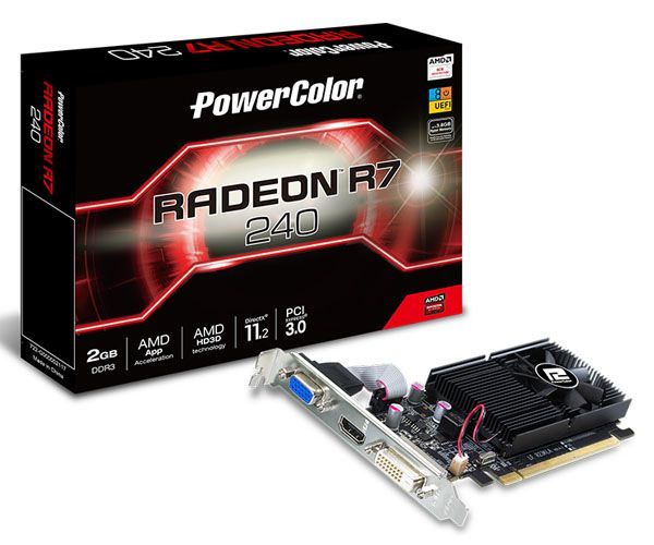 Placa de Video PowerColor Radeon R7 240 2GB DDR3 128-bit, AXR7 240 2GBK3-HLE
