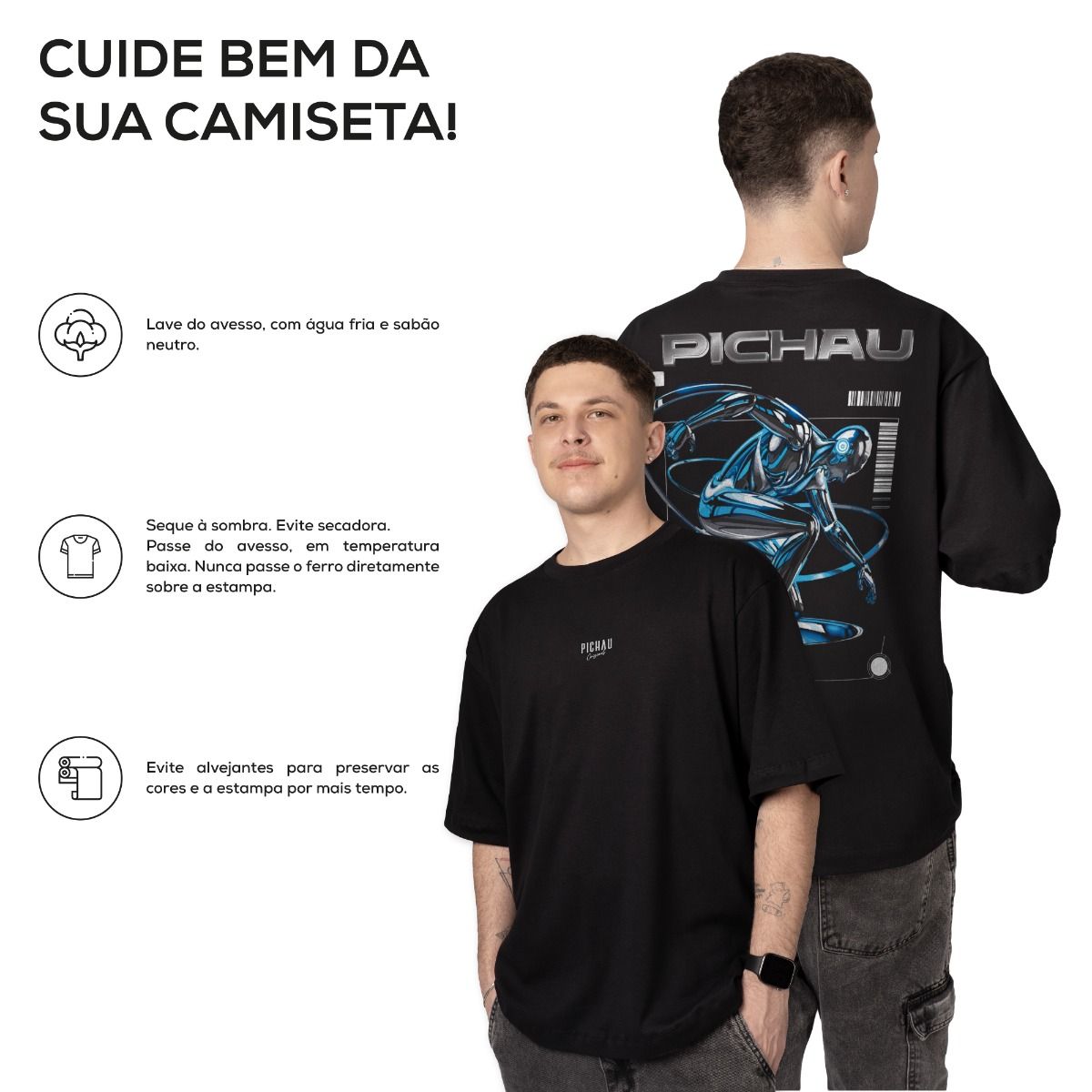 Camiseta Oversized Pichau Originals Cyber Synth, CMS-PG-CYBER
