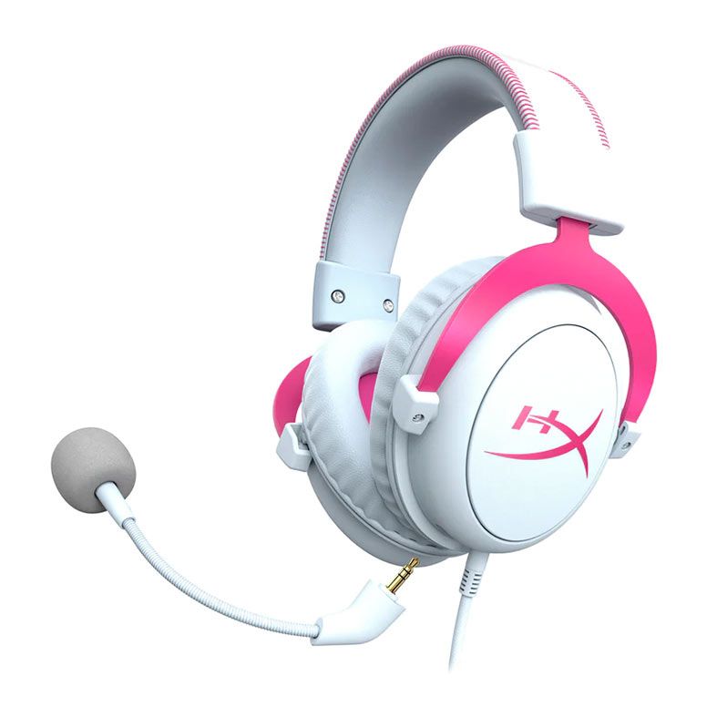 Headset Gamer HyperX Cloud II, Som Surround 7.1, Drivers 53mm, Branco e Rosa, 4P5E0AA