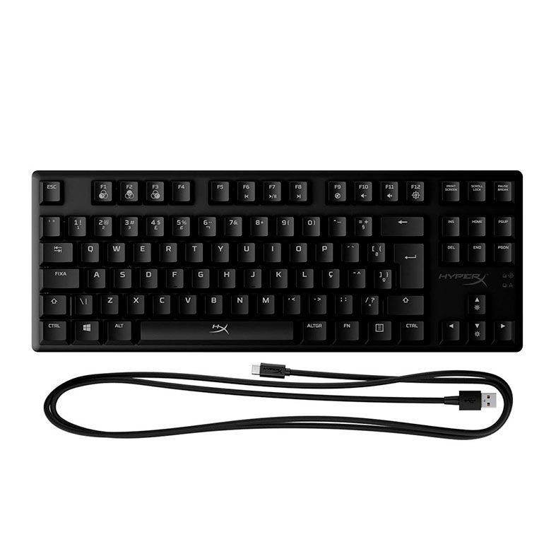 Teclado Mecanico Gamer HyperX Alloy Origins Core, RGB, ABNT2, Switch Azul, Preto, 4P5P2A2AC4