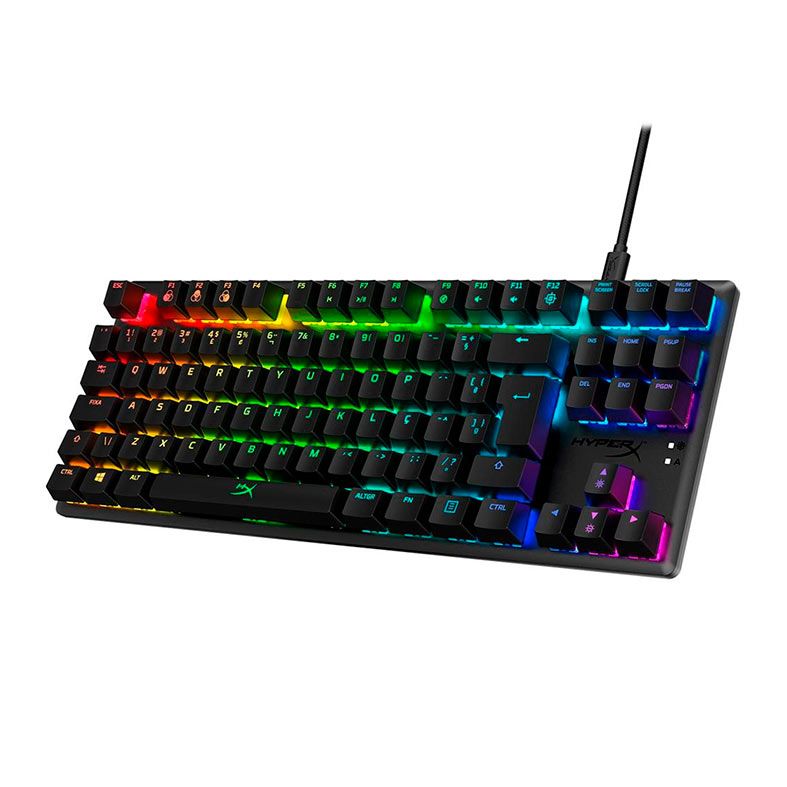 Teclado Mecanico Gamer HyperX Alloy Origins Core, RGB, ABNT2, Switch Azul, Preto, 4P5P2A2AC4