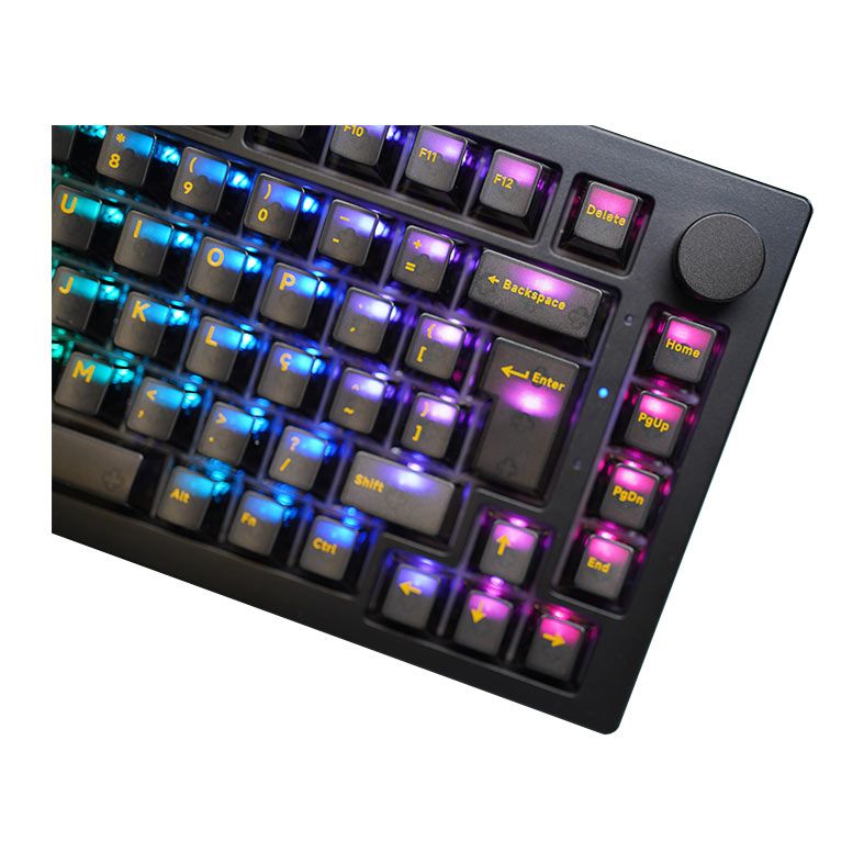 Teclado Mecanico Akko 5075S Clear Black, RGB, ABNT2, Black, Switch Jelly Black, 5075S-BK-S-BK