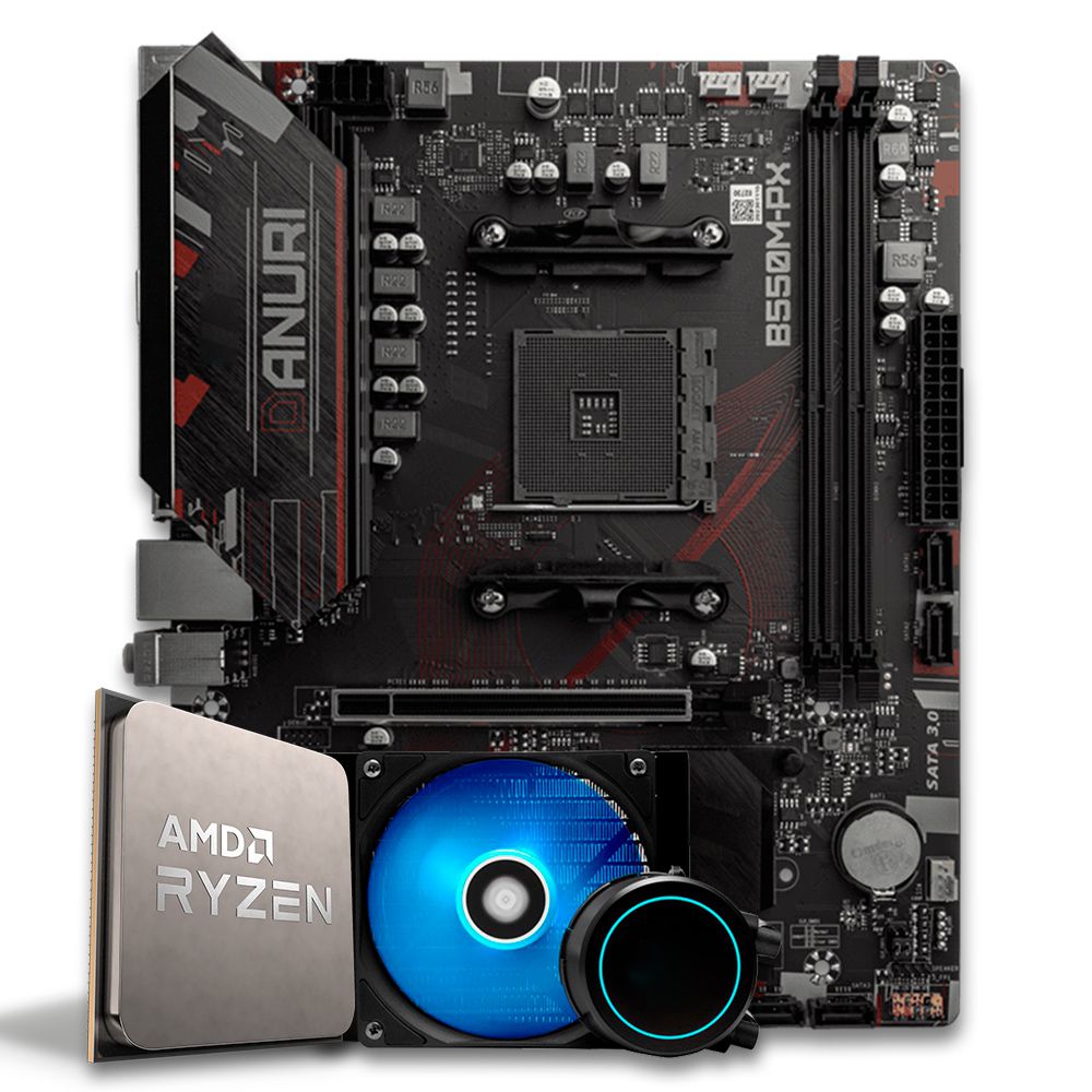 Pichau Kit Upgrade, AMD Ryzen 7 5700X, B550M, Water Cooler 120mm