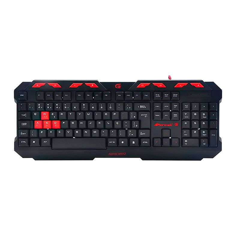 Teclado Gamer Fortrek Spider GK-706, ABNT2, Preto e Vermelho, 68730-GK-706