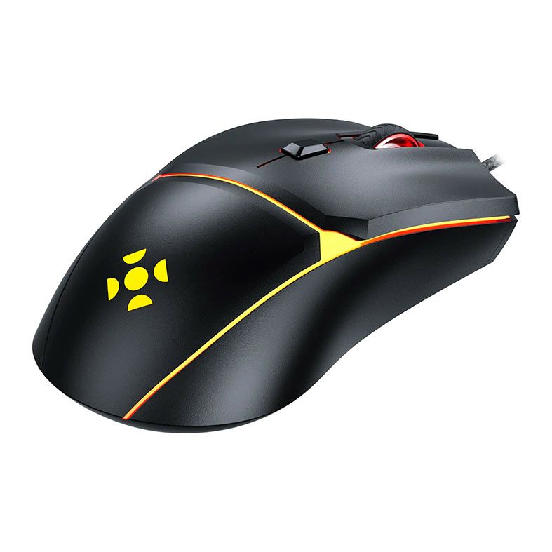 Mouse Gamer Fortrek Crusader, Rainbow, 12800DPI, 6 Botoes, Preto, 70526