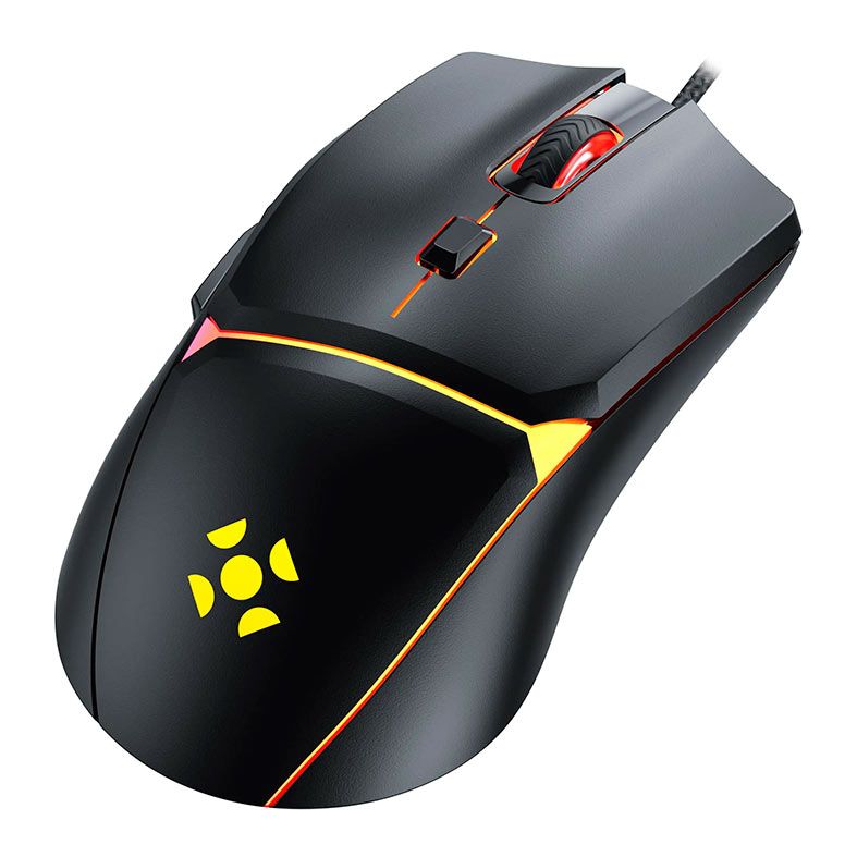 Mouse Gamer Fortrek Crusader, Rainbow, 12800DPI, 6 Botoes, Preto, 70526