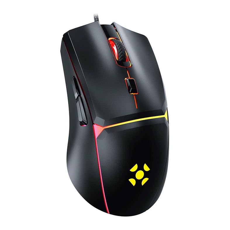 Mouse Gamer Fortrek Crusader, Rainbow, 12800DPI, 6 Botoes, Preto, 70526