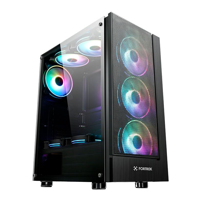 Gabinete Gamer Fortrek Cruiser, RGB, Mid Tower, Com 3 Fans, Preto, 70569