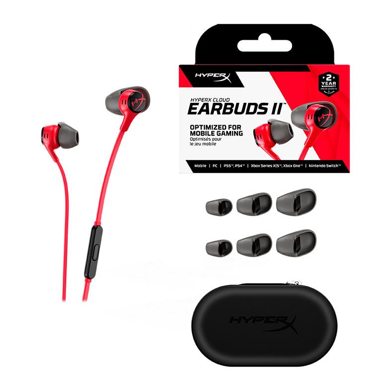 Fone de Ouvido Gamer HyperX Cloud Earbuds II, Vermelho, 705L8AA