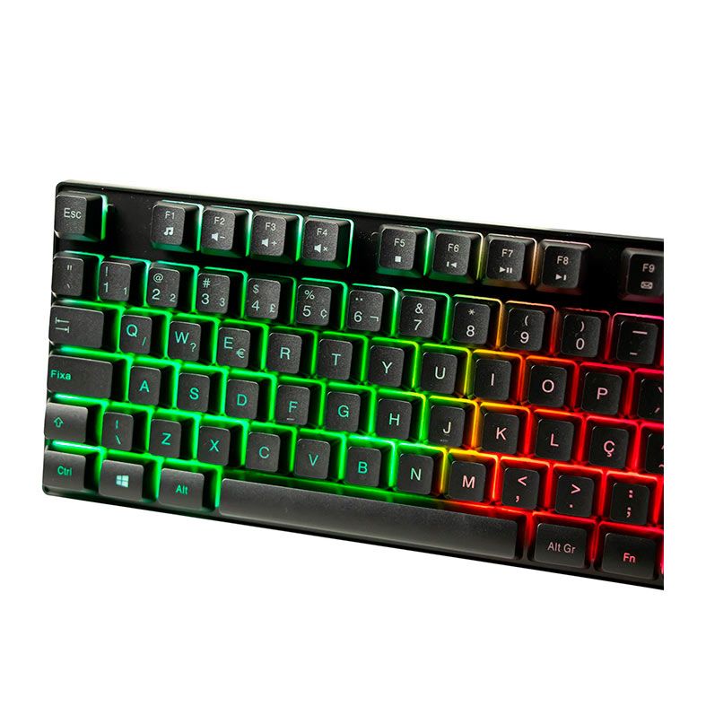 Teclado Gamer Fortrek Blackfire New, Rainbow, ABNT2, Preto, 75857