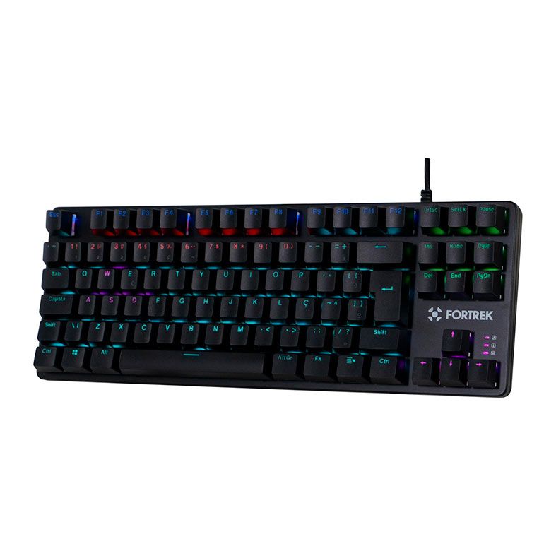 Teclado Mecanico Fortrek Black Hawk Compacto, Rainbow, ABNT2, Switch Brown, Preto, 75939