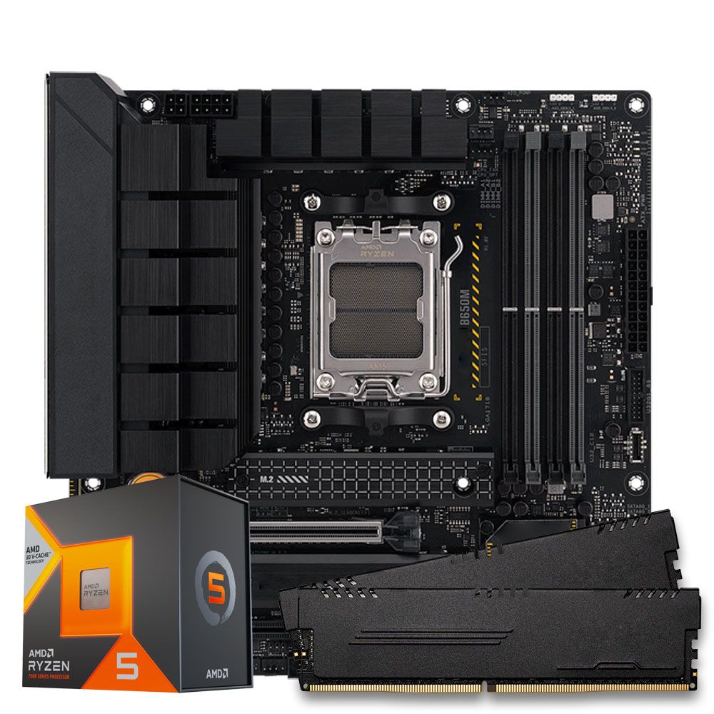Pichau Kit upgrade, AMD Ryzen 5 7600X3D, B650M TUF DDR5, 16GB