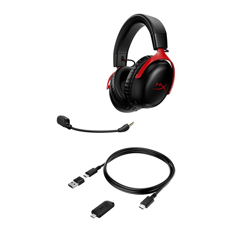 Headset Gamer HyperX Cloud III Wireless, Drivers 53mm, Preto e Vermelho, 77Z46AA