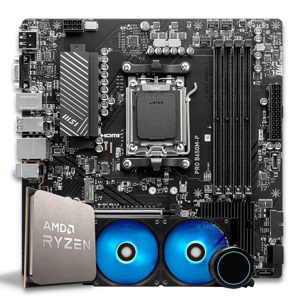 Pichau Kit Upgrade, AMD Ryzen 9 7900, B650M DDR5, Water Cooler 240mm
