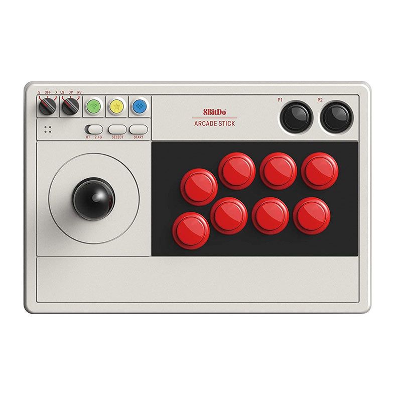 Controle 8BitDo Arcade Stick, Bluetooth, PC/Nintendo Switch, Branco, 80FE