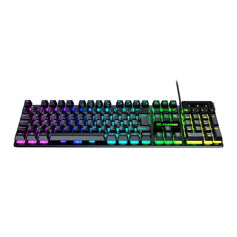 Teclado Gamer Fortrek Fearless 100, Rainbow, ABNT2, Preto, 84032