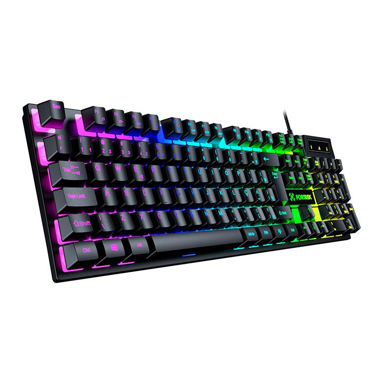 Teclado Gamer Fortrek Fearless 100, Rainbow, ABNT2, Preto, 84032