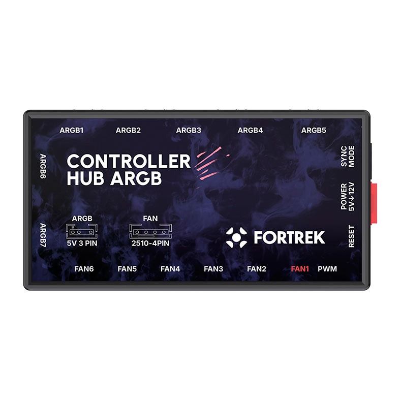 Controladora Fan Fortrek Controller Hub, ARGB, Preto, 84969