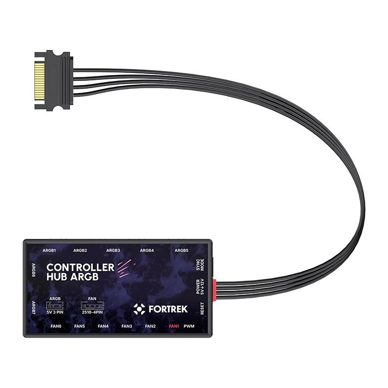 Controladora Fan Fortrek Controller Hub, ARGB, Preto, 84969