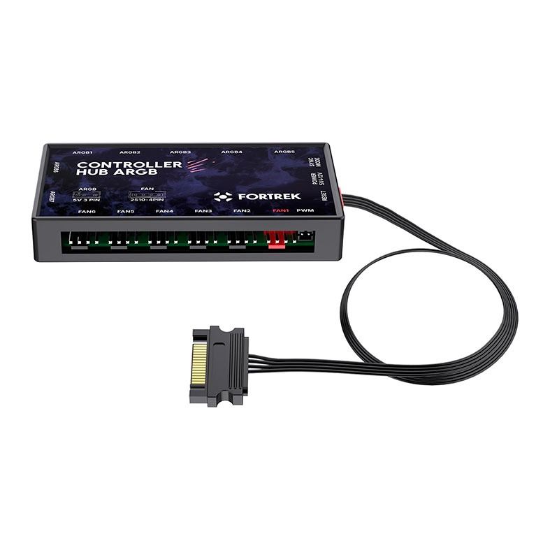 Controladora Fan Fortrek Controller Hub, ARGB, Preto, 84969