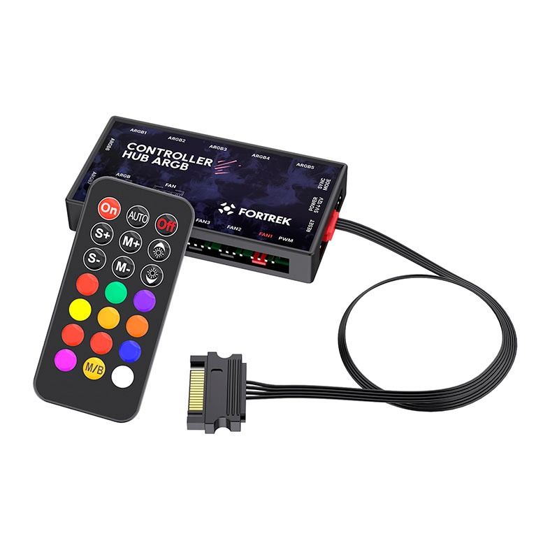 Controladora Fan Fortrek Controller Hub, ARGB, Preto, 84969