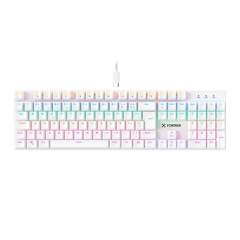 Teclado Mecanico Fortrek Gravity 100, Rainbow, Switch Outemu Vermelho, Branco, 84976