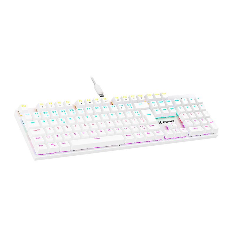 Teclado Mecanico Fortrek Gravity 100, Rainbow, Switch Outemu Vermelho, Branco, 84976