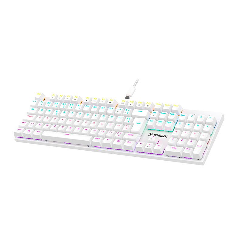 Teclado Mecanico Fortrek Gravity 100, Rainbow, Switch Outemu Vermelho, Branco, 84976