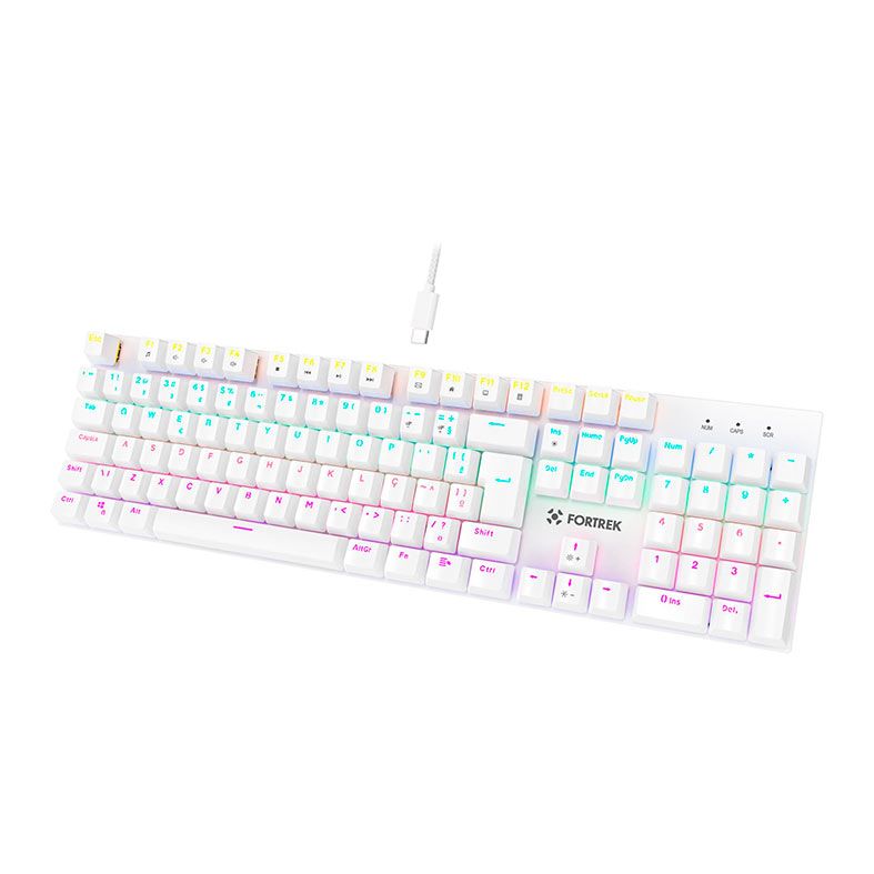 Teclado Mecanico Fortrek Gravity 100, Rainbow, Switch Outemu Vermelho, Branco, 84976