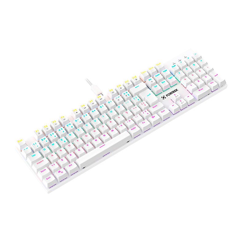 Teclado Mecanico Fortrek Gravity 100, Rainbow, Switch Outemu Vermelho, Branco, 84976