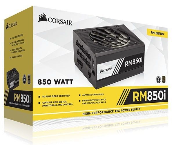 Fonte Corsair RMi Series, RM850i, 850 Watts 80 Plus Gold, CP-9020083-WW