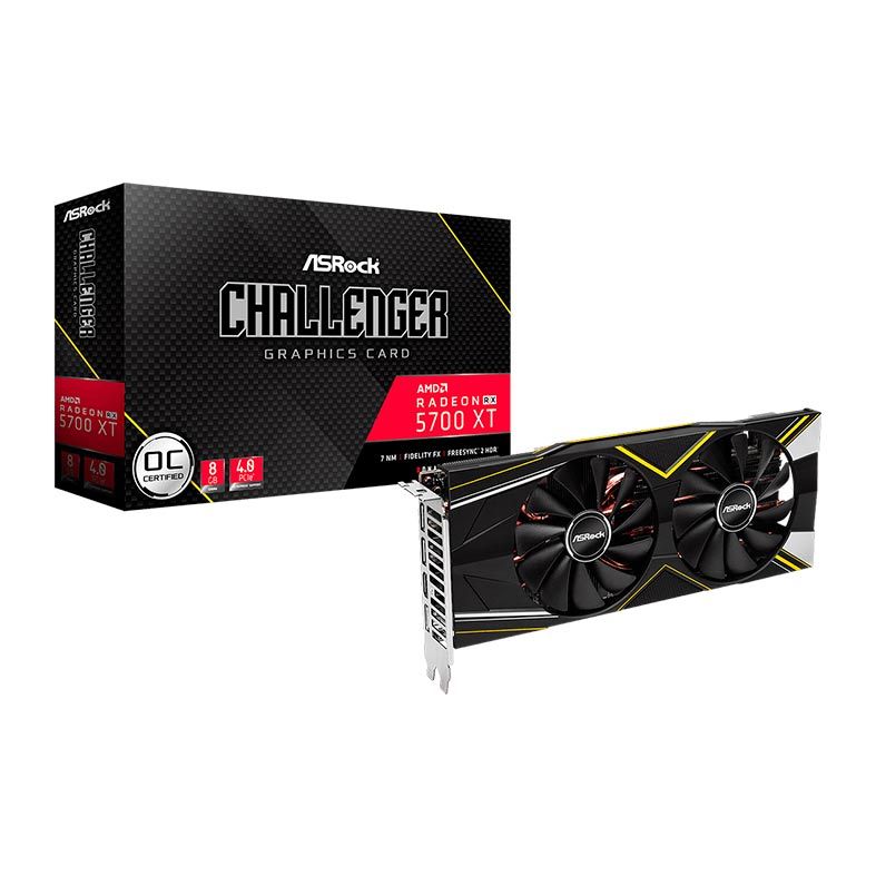 Placa de Video ASRock Radeon RX 5700 XT 8GB Challenger D OC 256-BIT, 90-GA18ZZ-00UANF