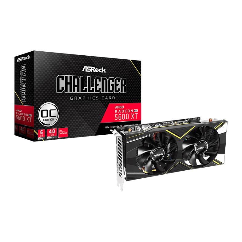 Placa de Video ASRock Radeon RX 5600 XT 6GB Challenger OC Edition 192-BIT, 90-GA1XZZ-00UANF