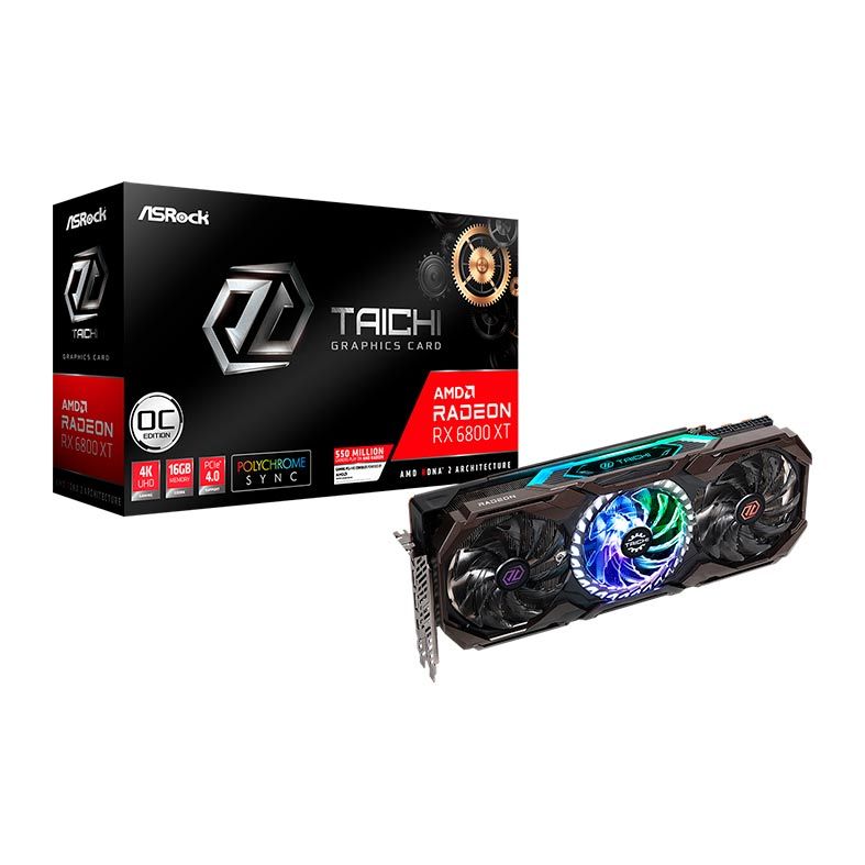 Placa de Video AsRock Radeon RX 6800 XT Taichi 16GB OC Edition GDDR6 256-bit, 90-GA27ZZ-00UANF