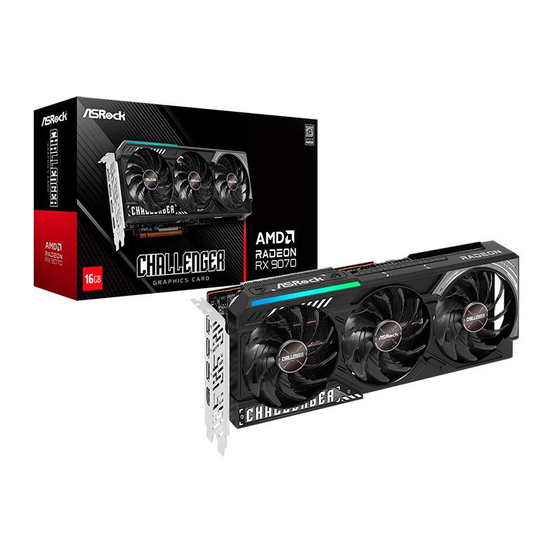 Placa de Video AsRock Radeon RX 9070 Challenger, 16GB, GDDR6, 256-bit, 90-GA5NZZ-00UANF