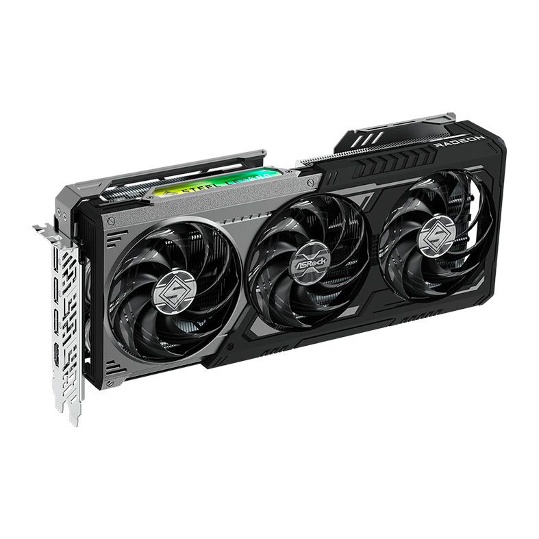 Placa de Video AsRock Radeon RX 9070 XT Steel Legend Dark, 16GB, GDDR6, 256-bit, 90-GA5VZZ-00UANF