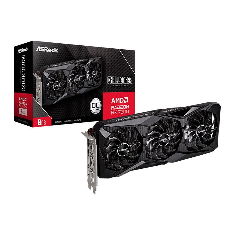 Placa de Video AsRock Radeon RX 7600 Challenger Pro OC, 8GB, GDDR6, 128-bit, 90-GA62ZZ-00UANF-NAC