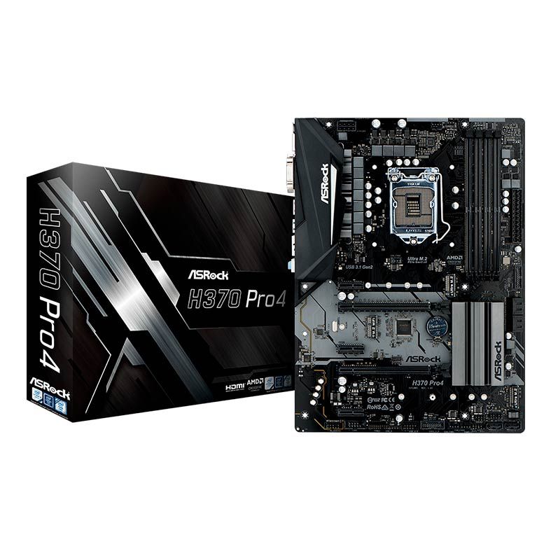 Placa Mae ASRock H370 Pro4 DDR4 Socket LGA1151 Chipset Intel H370