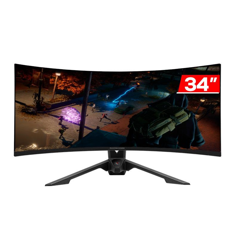 Monitor Gamer AsRock PG34WQ15R3A, 34 Pol, VA, WQHD, 1ms, 165Hz, FreeSync Premium, HDMI/DP, 90LXA010-A0B3A0V