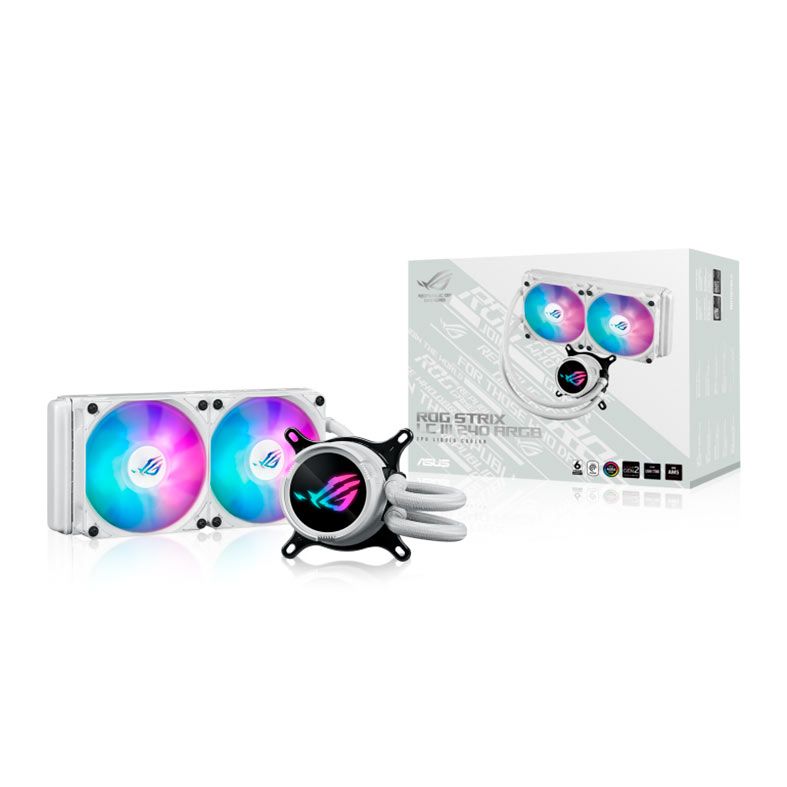 Water Cooler Asus Rog Strix LC III 240, ARGB, 240mm, Branco, 90RC00S2-M0UAY0