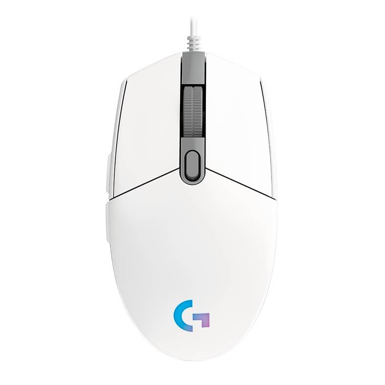 Mouse Gamer Logitech G203 RGB 8000Dpi 6 Botoes Branco, 910-005794