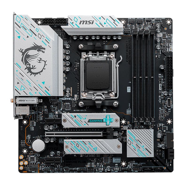 Placa Mae MSI B650M Gaming Plus Wifi, DDR5, Socket AM5, M-ATX, Chipset AMD B650, MSI-B650M-GAMING-PLUS-WIFI