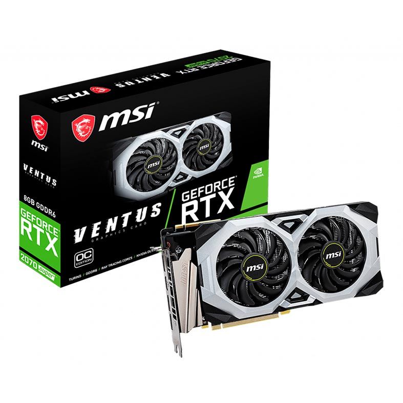 Placa de Video MSI GeForce RTX 2070 Super 8GB Ventus OC 256-bit