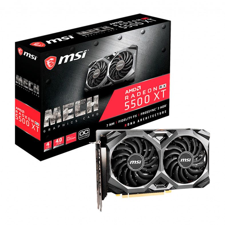 Placa de Video MSI Radeon RX 5500 XT 4GB Mech OC 128-bit, 912-V382-013