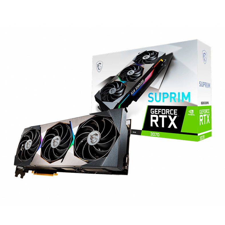 Placa de Video MSI GeForce RTX 3070 Suprim LHR, 8GB, GDDR6, 256-bit, 912-V390-412